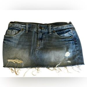 NWOT size 0 Vintage PINK Victoria's Secret Distressed Denim Extra Mini Skirt